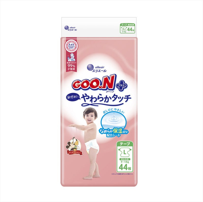 Goo.N Plus Soft Nappies for Sensitive Skin L 44pcs