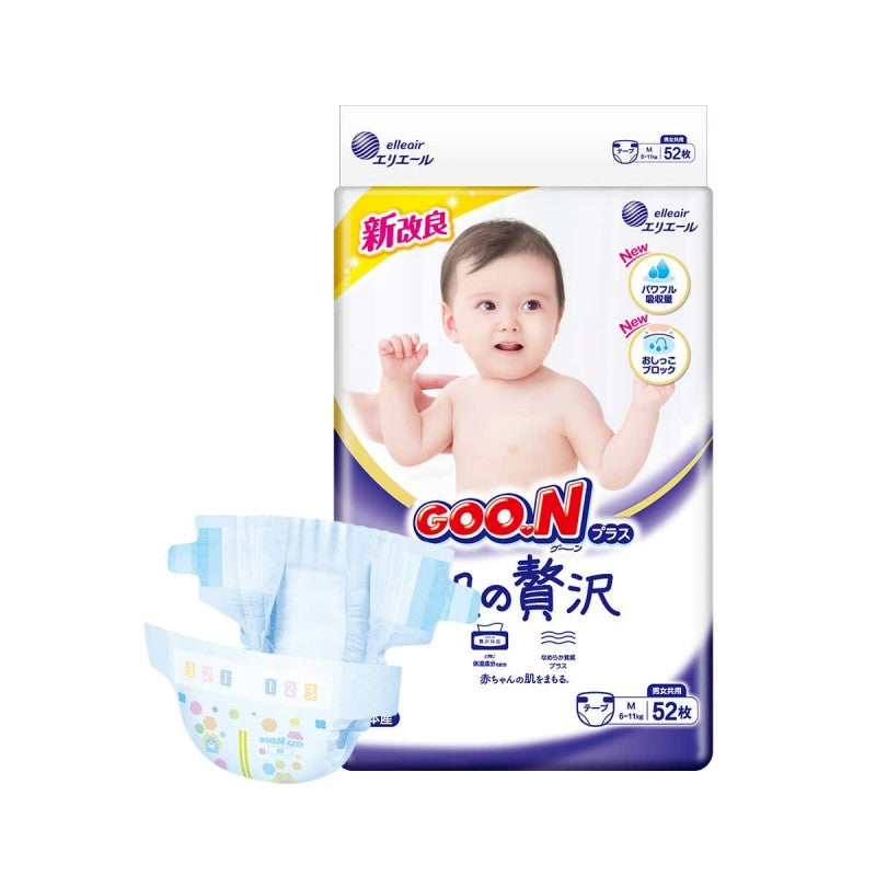 Goo.N Plus Luxury Premium Sensitive Skin Nappies M 52pcs