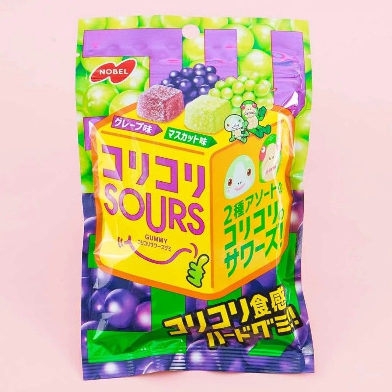 Nobel Kori Kori Sours Gummy Candy Mixed Grape