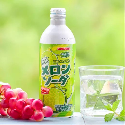 Sangaria Ramune Melon Soda Drink 500ml