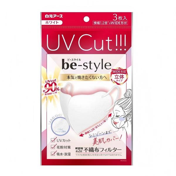Hakugen Be Style UV Protection Mask Wide 3D Dolly Pink 3pcs