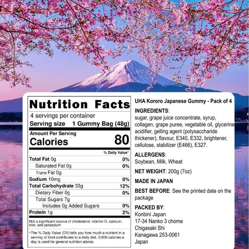 UHA Mikakuto Kororo Grape Gummy Candy 40g