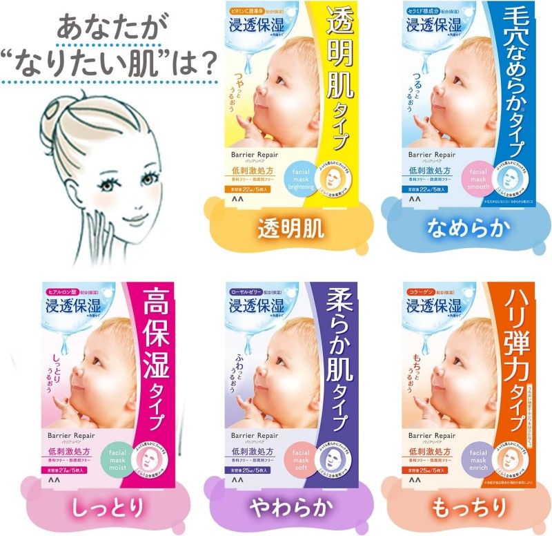 Mandom Barrier Repair Ceramide Face Mask 5pcs