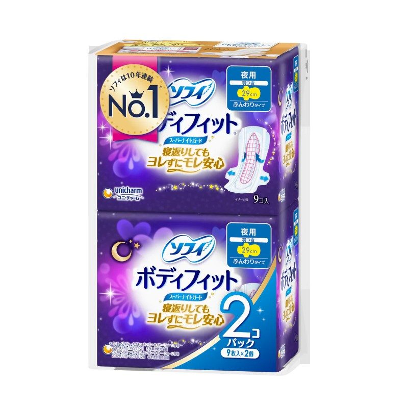 Sofy Body Fit Super Night Guard With Wings 290mm 9pcs*2