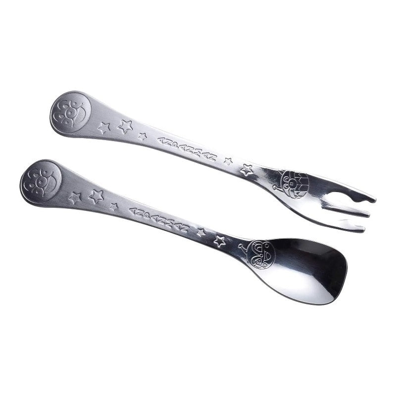 LEC Anpanman Stainless Steel Spoon & Fork Set