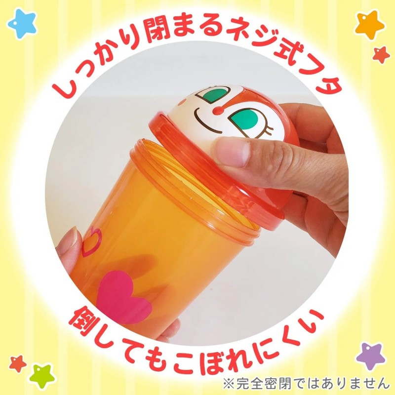 LEC Anpanman Straw Cup Orange Dokin-chan 300ml