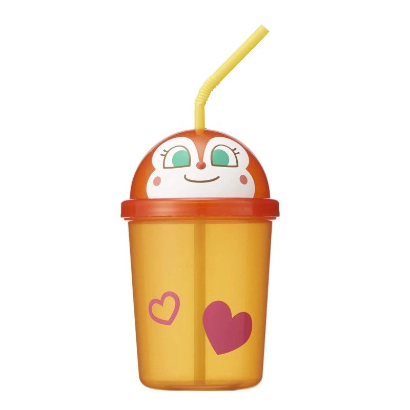 LEC Anpanman Straw Cup Orange Dokin-chan 300ml