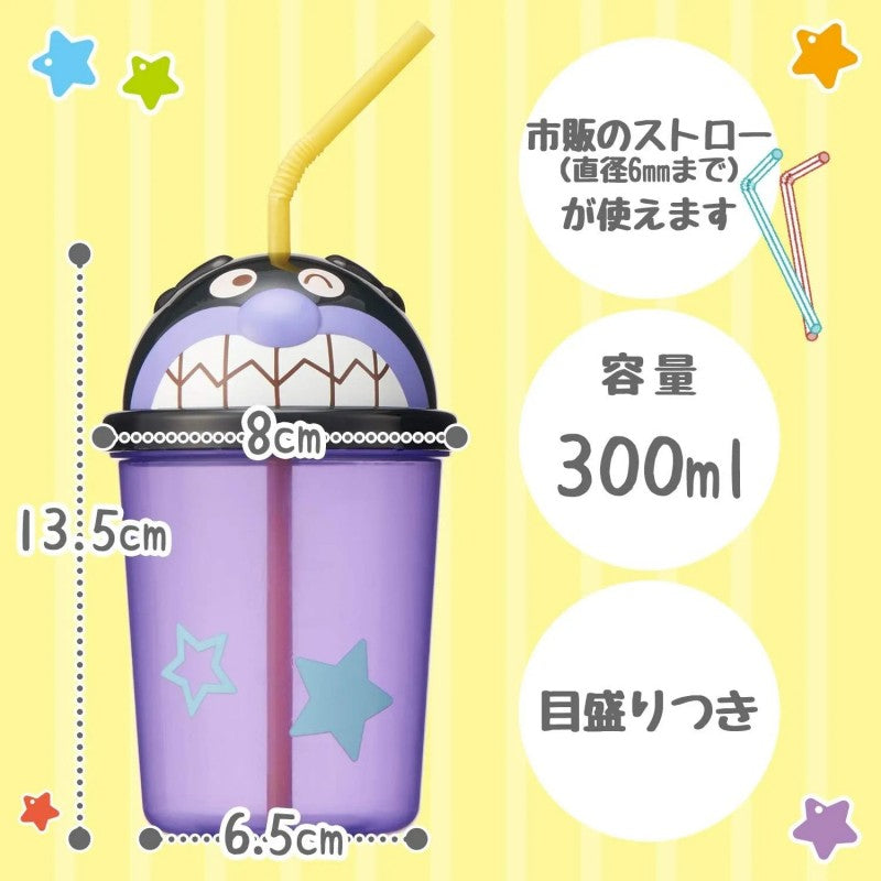 Anpanman Die Cut Straw Cup Baikinman 300ml