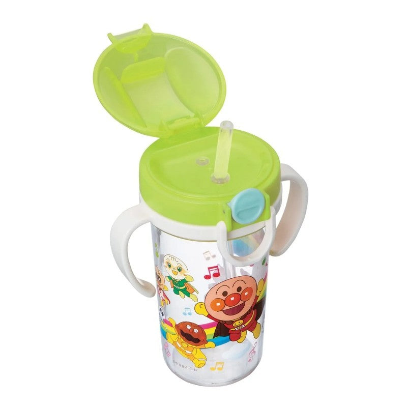 Lec Anpanman Clear Straw Mug Green