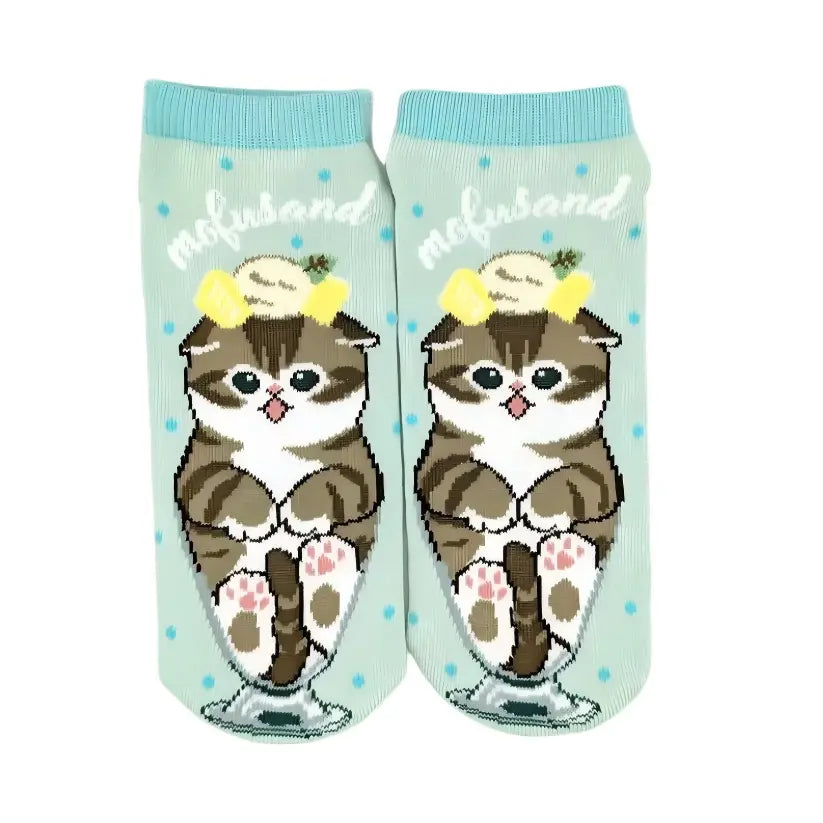 Mofusand Ankle Socks Cat Fruit Parfait