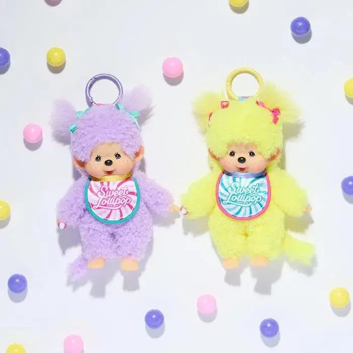Monchhichi蒙奇奇甜美棒棒糖玩偶挂件紫色