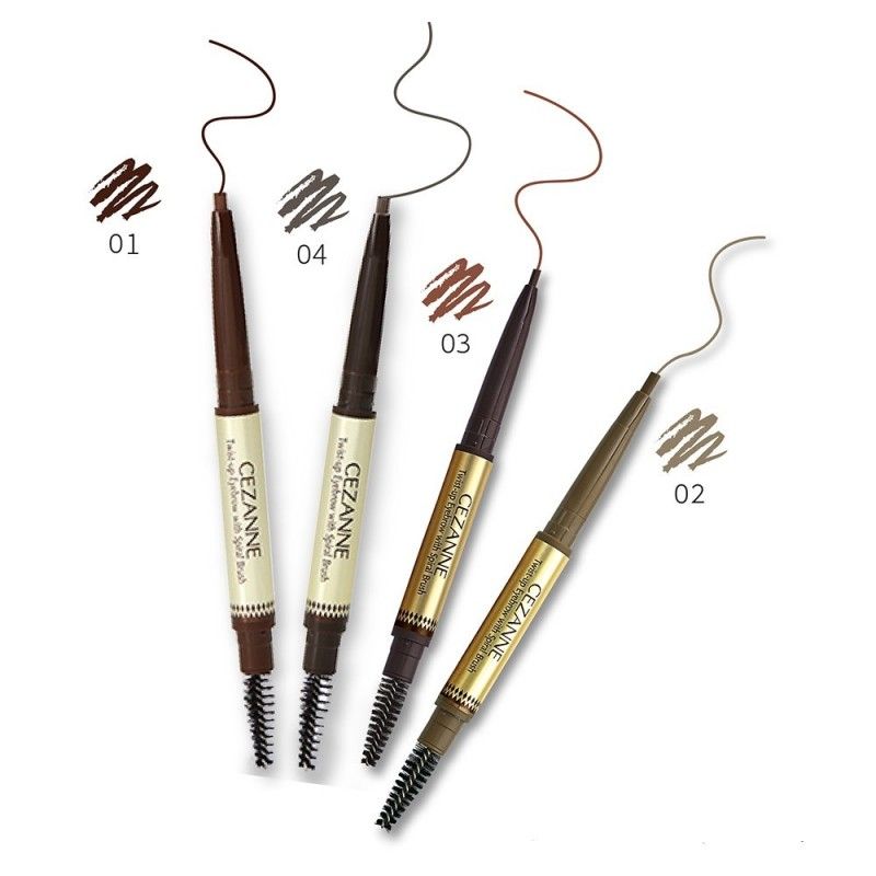Cezanne Twist Up Eyebrow With Spiral Brush #04 Deep Brown