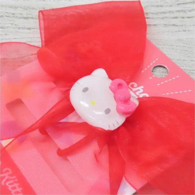 Sanrio Satin Ribbon Bow Ponytail Holder Hello Kitty