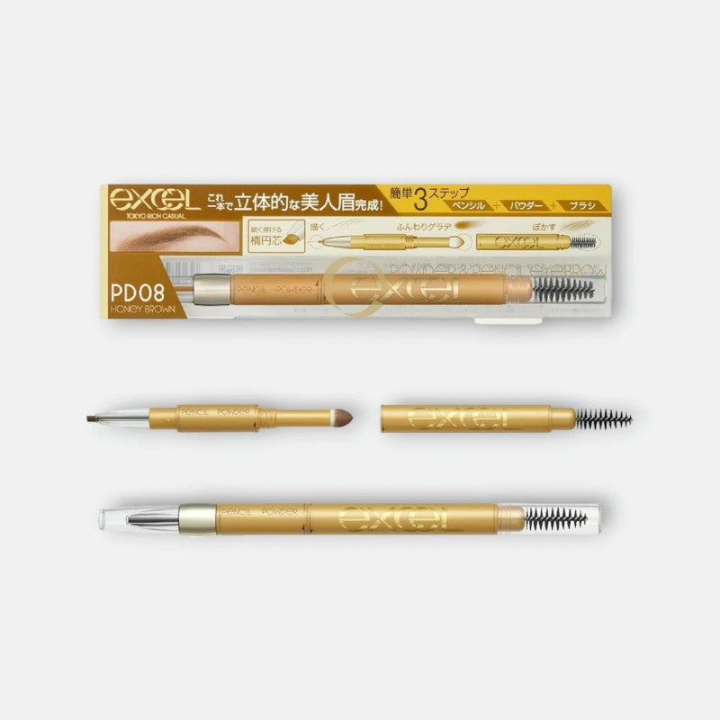 Sana Excel Powder & Pencil Eyebrow EX #PD08 Honey Brown