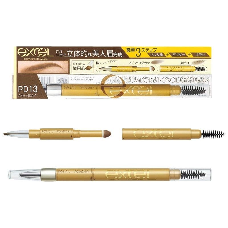 Sana Excel Powder & Pencil Eyebrow EX #PD13 Ash Gray