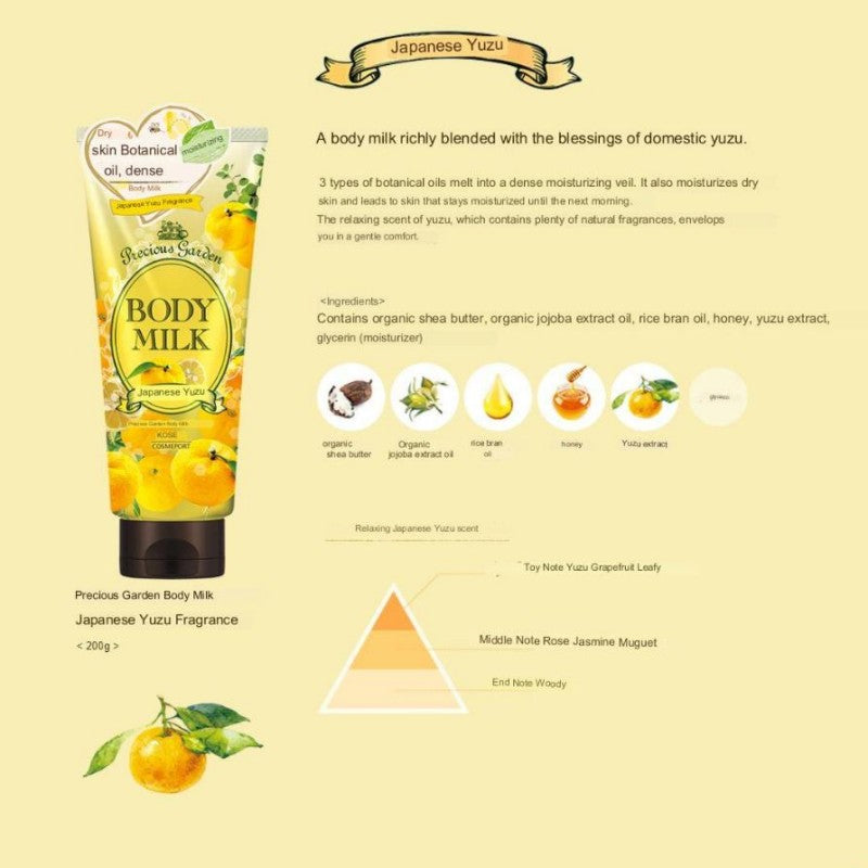 Kose Precious Garden Body Milk Japanese Yuzu 200g