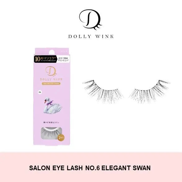 Koji Dolly Wink Salon Eye Lash No.6 Bundled Gorgeous Swan