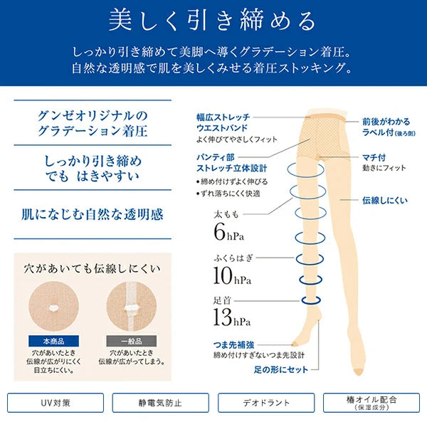 Sabrina Stocking Shaped Pantyhose Natural Beige L-LL