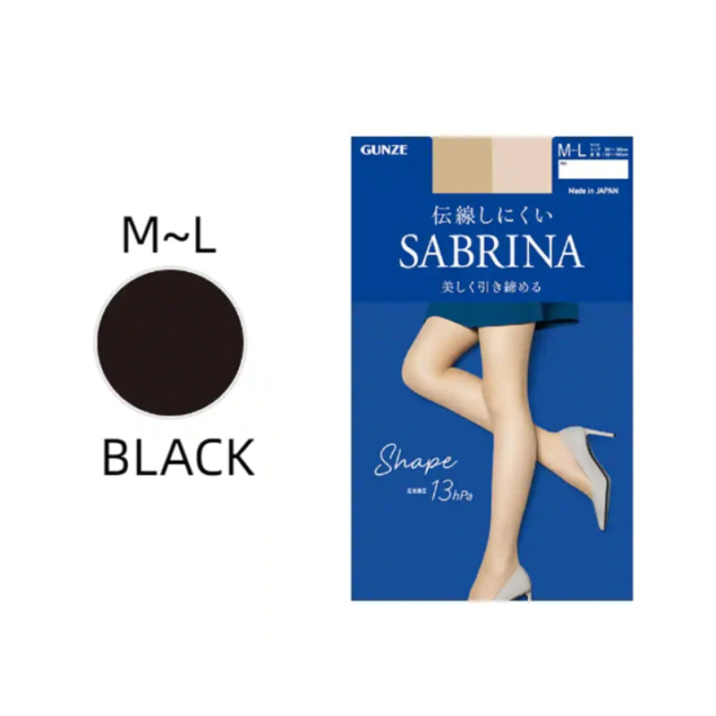 Sabrina Stocking Shaped Pantyhose Black M-L 1pcs