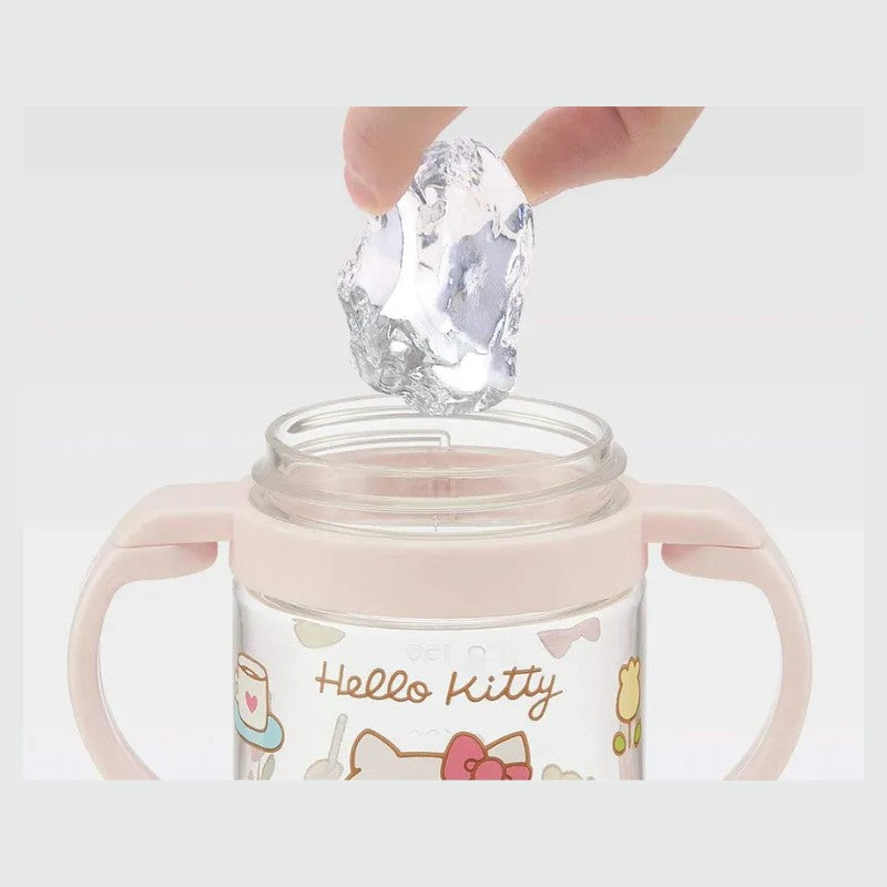 Skater Straw Sippy Cup with Foldable Handles Hello Kitty 260ml