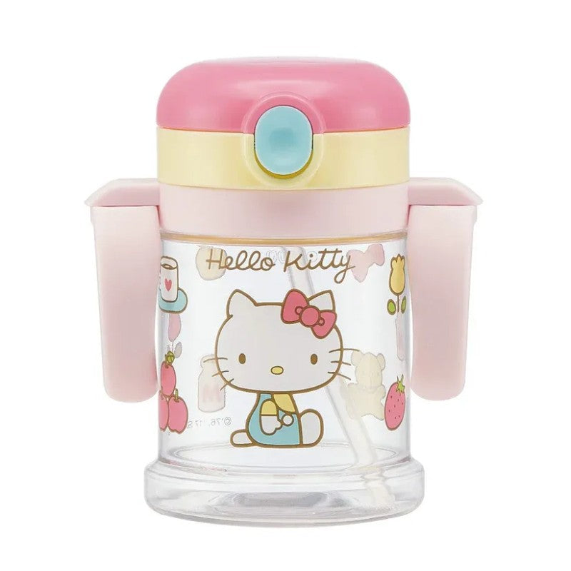 Skater Straw Sippy Cup with Foldable Handles Hello Kitty 260ml