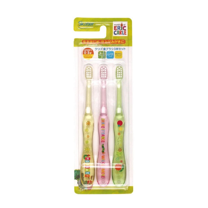 Skater Soft Baby Toothbrush Set for 0-3 Years Old 3pcs