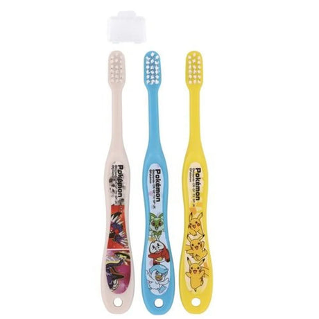 Skater Pokemon Clear Toothbrush For Kids 3-5 Years Old 3pcs