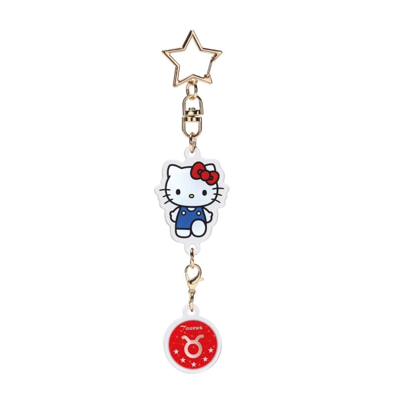 Skater Acrylic Zodiac Sign Keyring Hello Kitty Taurus