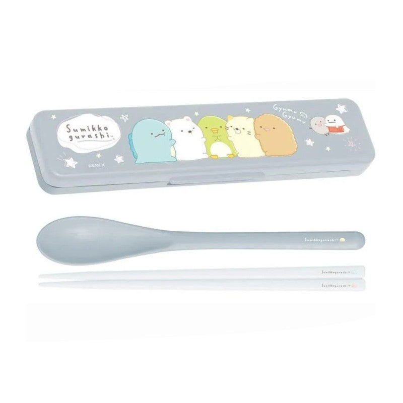 San-X Chopsticks 18cm & Spoon with Case Sumikko Gurashi Squeeze