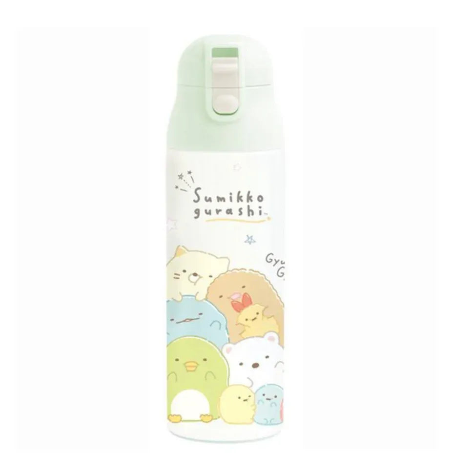 San-X One Push Stainless Steel Bottle Sumikko Gurashi Squeeze 500ml