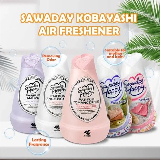 Kobayashi Sawaday Happy Air Freshener Clean Laundry Scent 120g