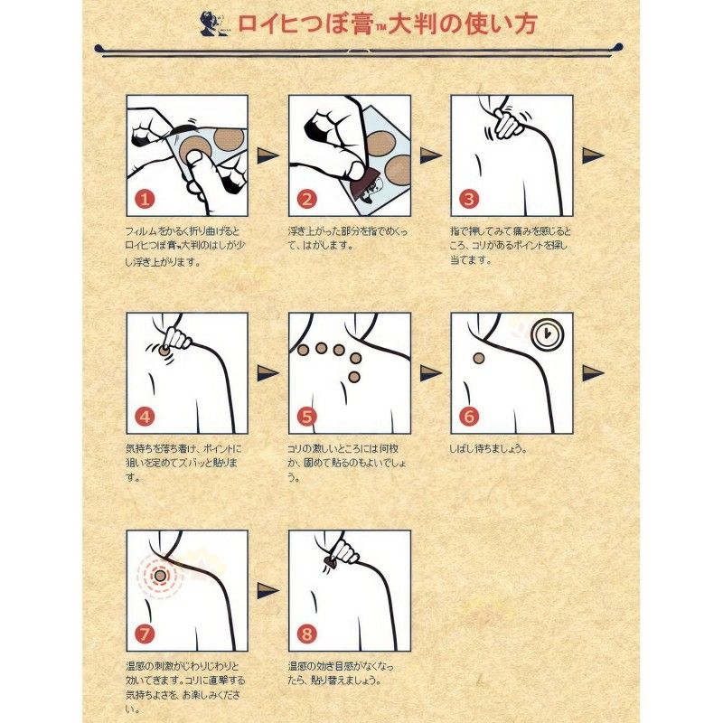 Nichiban Roihi Tsuboko Cool Medicated Pain Relief Patch Large size 78pcs