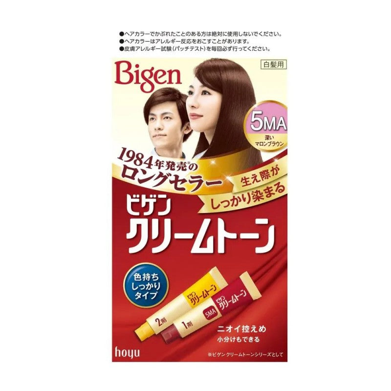 Hoyu Bigen Cream Tone Hair Dye Color #5MA Deep Marron Brown