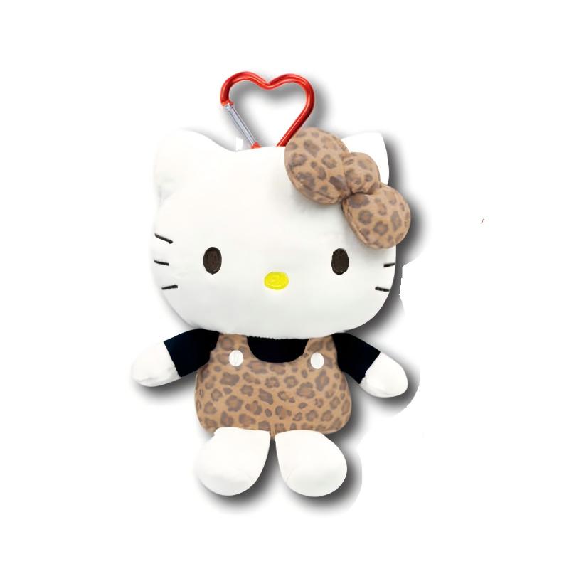Sanrio Leopard Print Hello Kitty Mascot Pouch with Carabiner