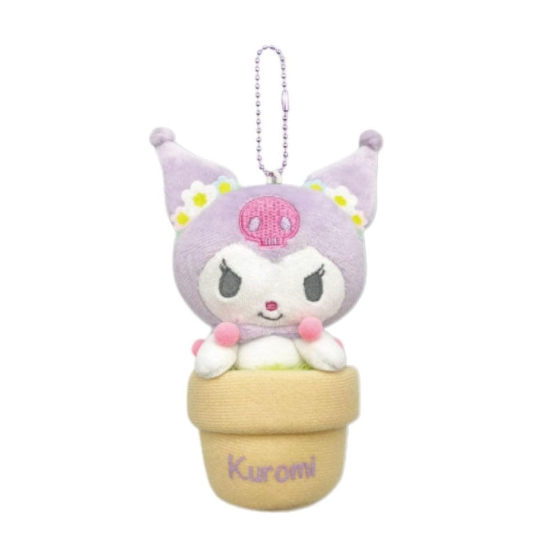 Sanrio Plush Doll Storage Bag with Chain Kuromi Flower Pot Type