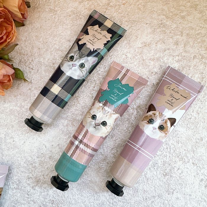 Honyaradoh Cat Print Hand Cream Soap Scent 35g