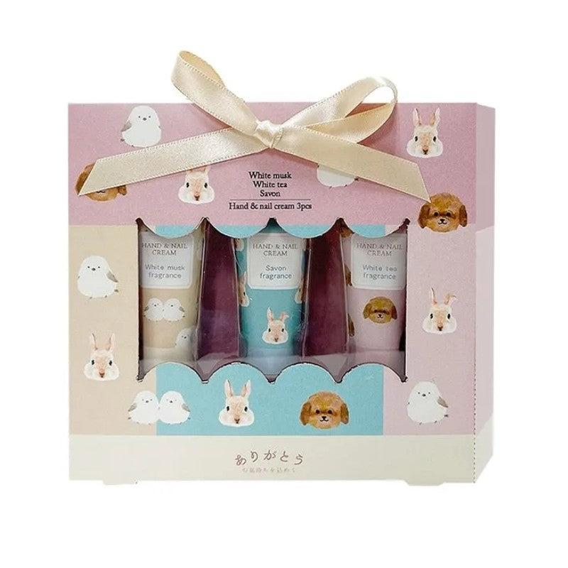 Honyaradoh Cute Animals Hand & Nail Cream 10g*3