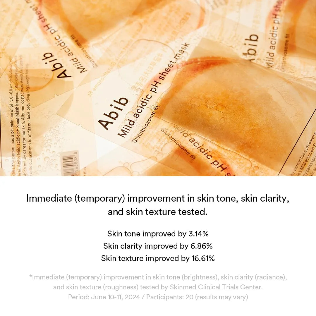 Abib Mild Acidic pH Glutathiosome Fit Sheet Mask 10pcs