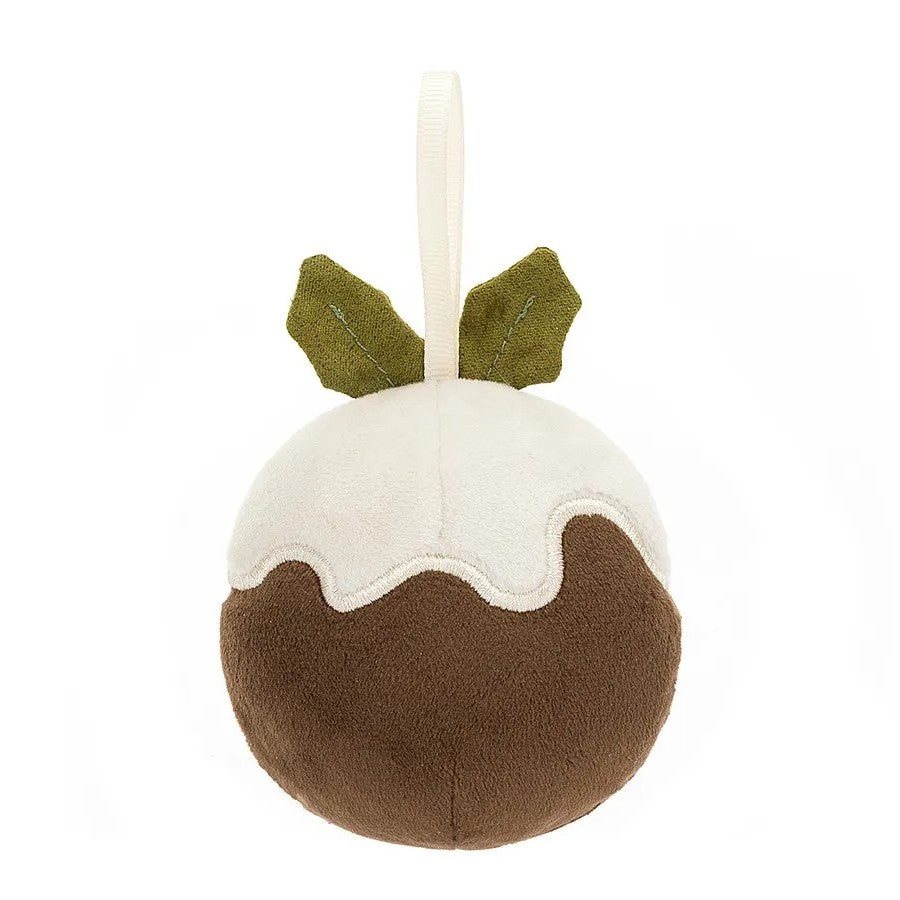 Jellycat Festive Folly Christmas Pudding Hanging Decoration 7cm