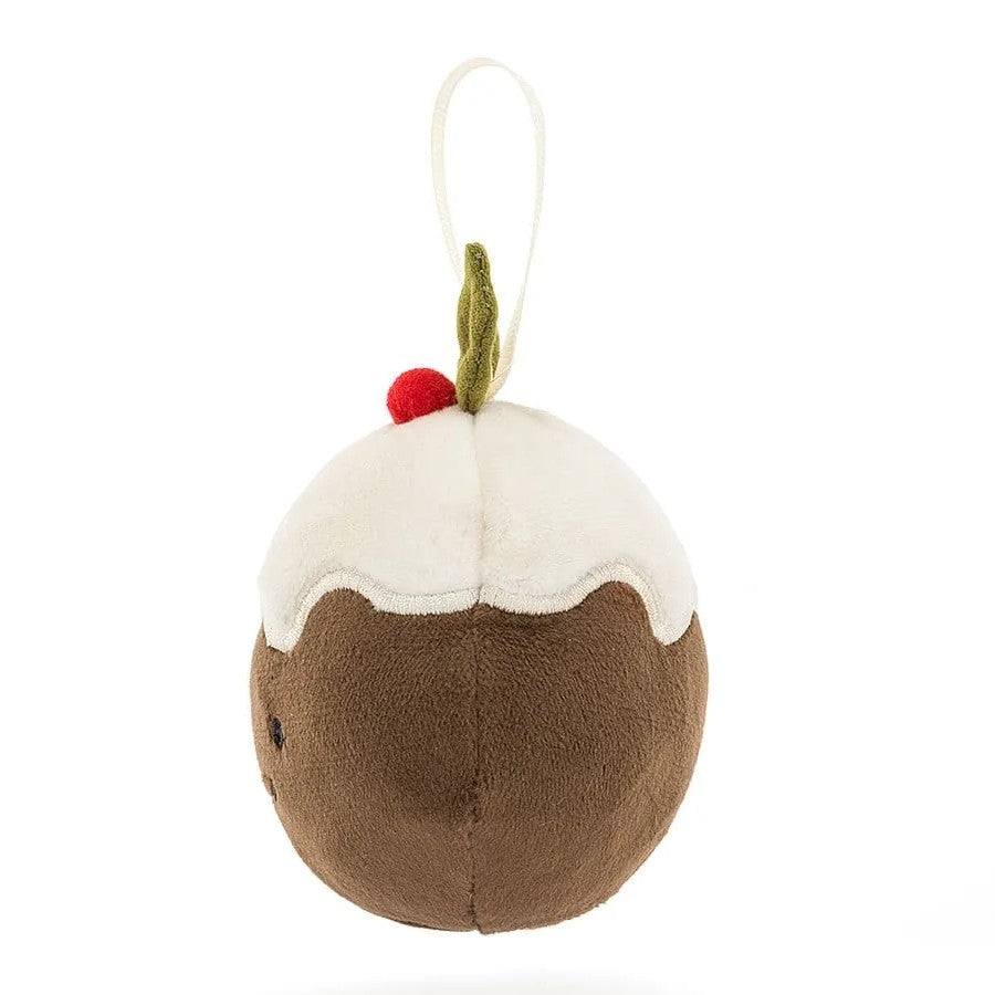 Jellycat Festive Folly Christmas Pudding Hanging Decoration 7cm