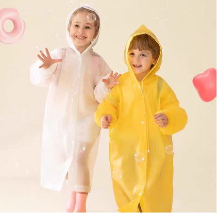 有时光-儿童束口雨衣-黄色