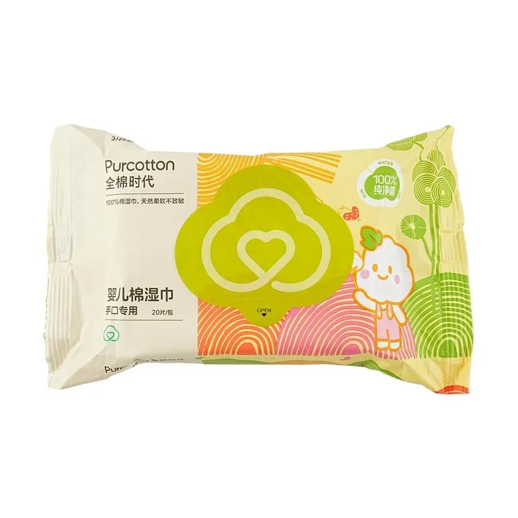 Purcotton Cotton Baby Wipes For Hand & Mouth 20pcs