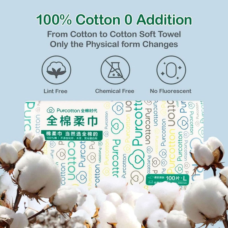 Purcotton Disposable Face Towels 6 Packs