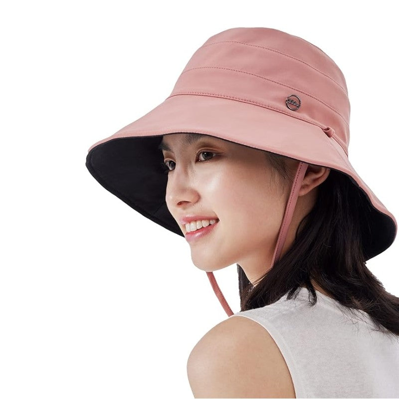 Beneunder Bucket Hats UPF50+ Dual Side Wearable Pink+Black