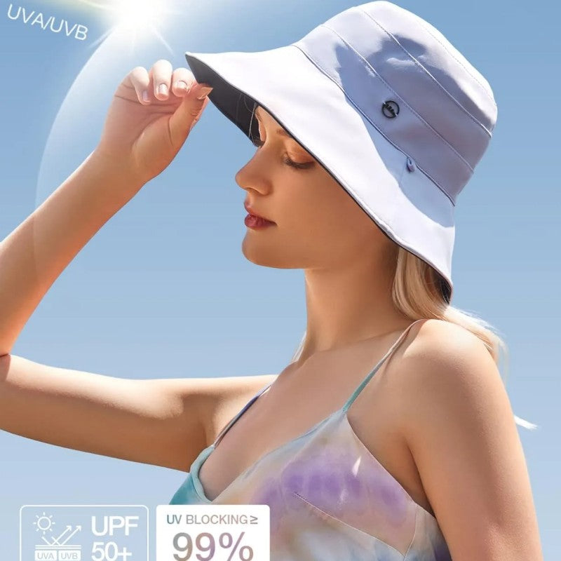 Beneunder Bucket Hats UPF50+ Dual Side Wearable Pink+Black