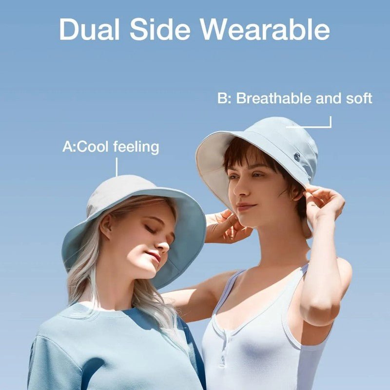 Beneunder Bucket Hats UPF50+ Dual Side Wearable Pink+Black