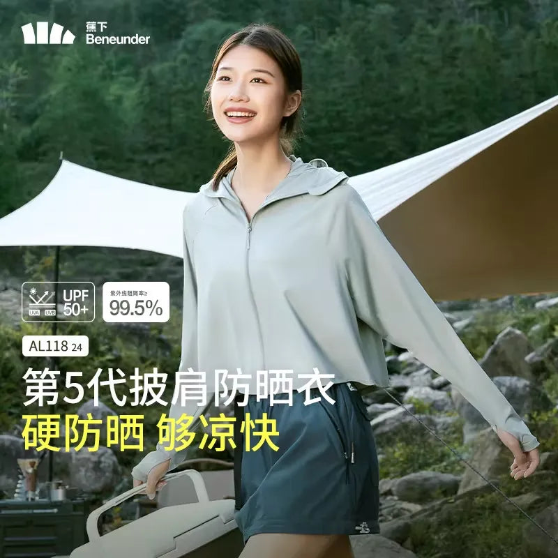 Beneunder Ice Thin Series Shawl Sun Protection Clothing Blue