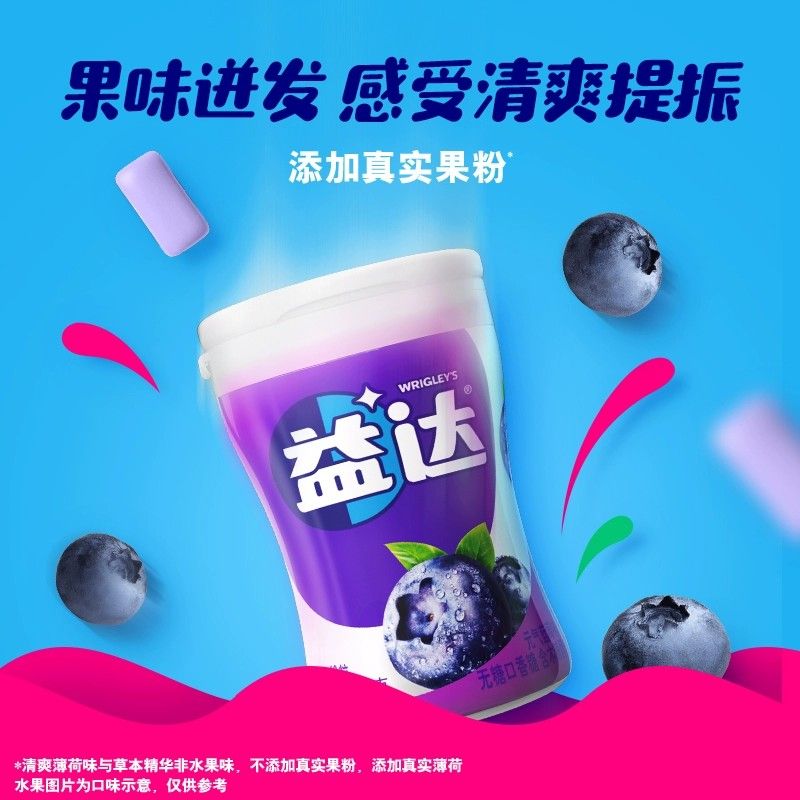 Extra Sugar-Free Xylitol Chewing Gum Blueberry 56g