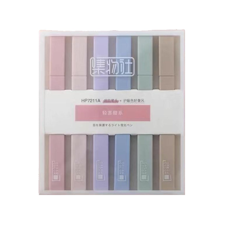 Jiwusha Highlighter Pen Lightly Talking Sweet 6pcs