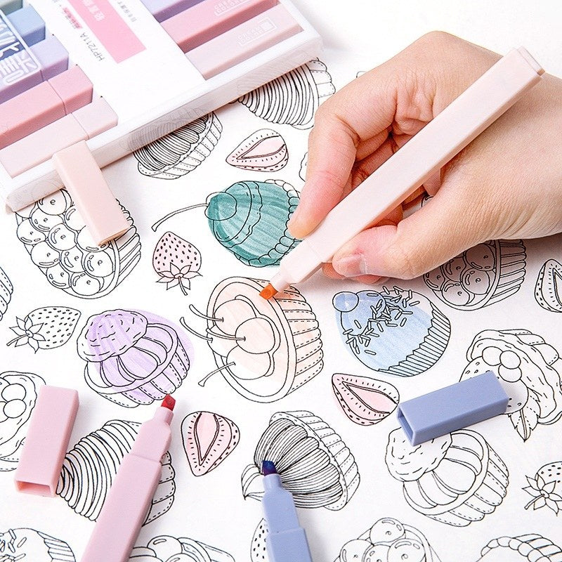 Jiwusha Highlighter Pen Lightly Talking Sweet 6pcs